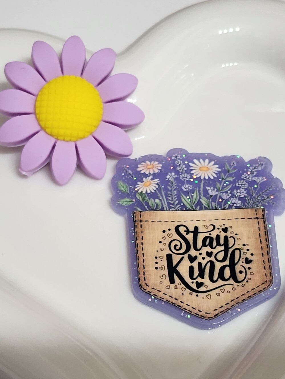 Stay Kind Flatback Focal Bead Crafts Keychain Badge Flower Beaded Pen Bag Clip